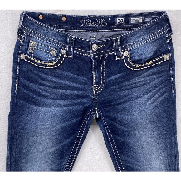 Miss Me Womens Signature Rise Skinny Jeans Embellished Pockets Blue Size 29 - Picture 11 of 16